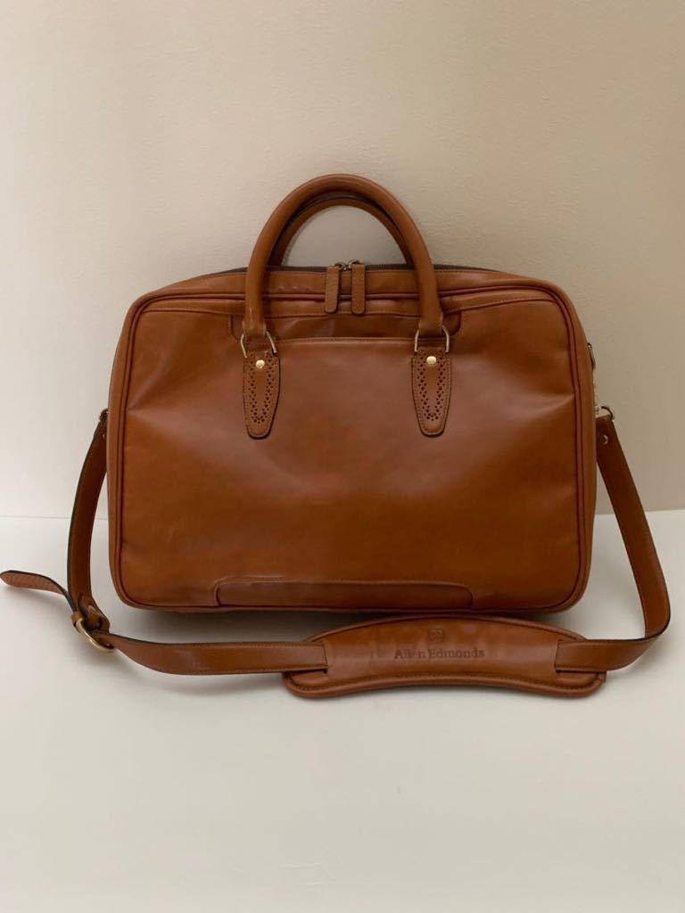 Allen Edmonds USA製レザーブリーフケース アメリカ製 レザーバッグ ブラウン 茶 パーフォレーション アレンエドモンズ カバン 鞄