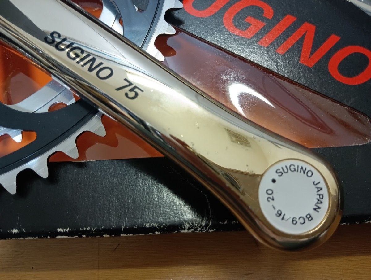 未使用】SUGINO 75 クランクセット ロード用 ゴールド スギノ 未使用】SUGINO 75 クランクセット ロード用 ゴールド スギノ