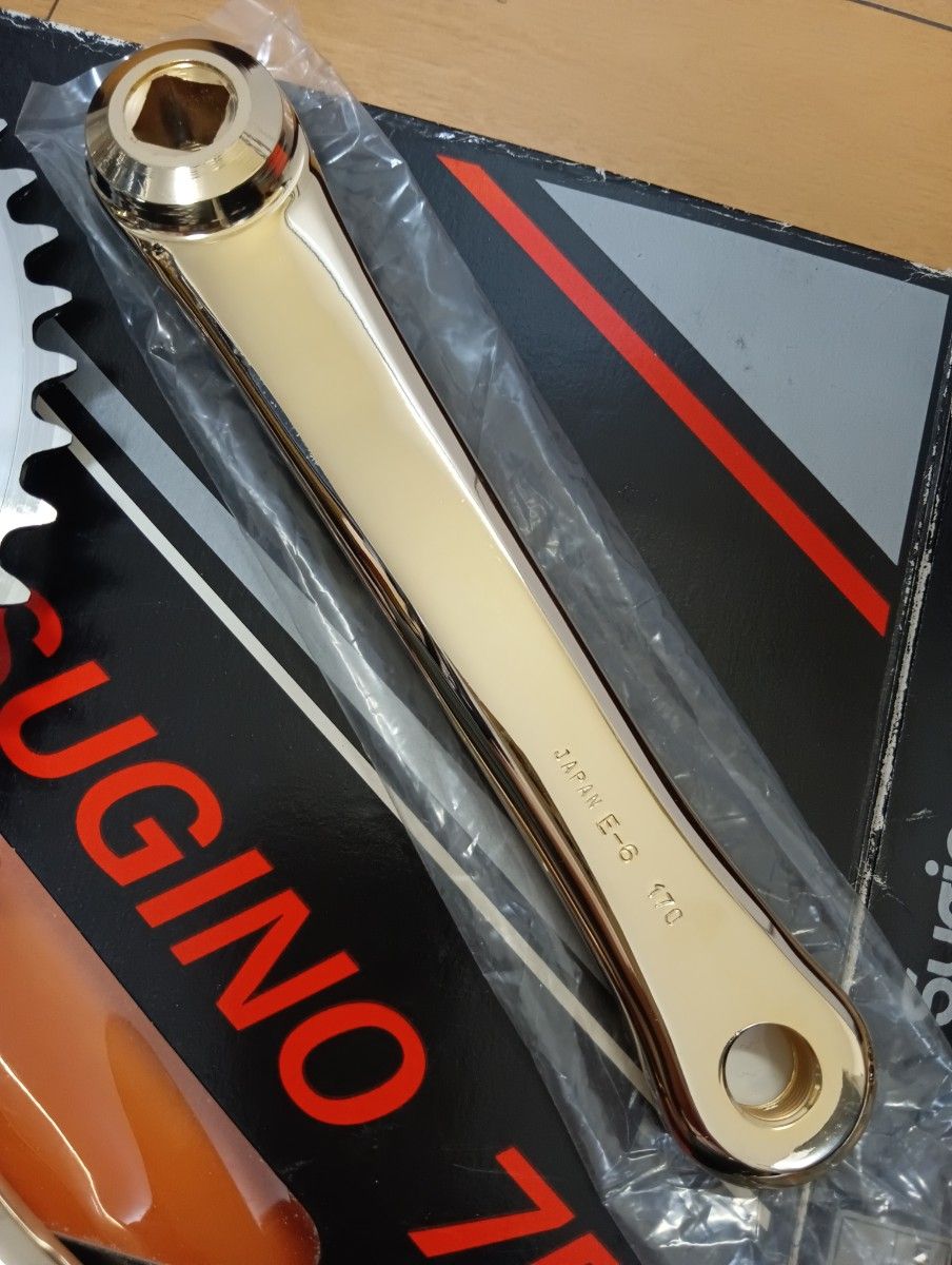未使用】SUGINO 75 クランクセット ロード用 ゴールド スギノ 未使用】SUGINO 75 クランクセット ロード用 ゴールド スギノ