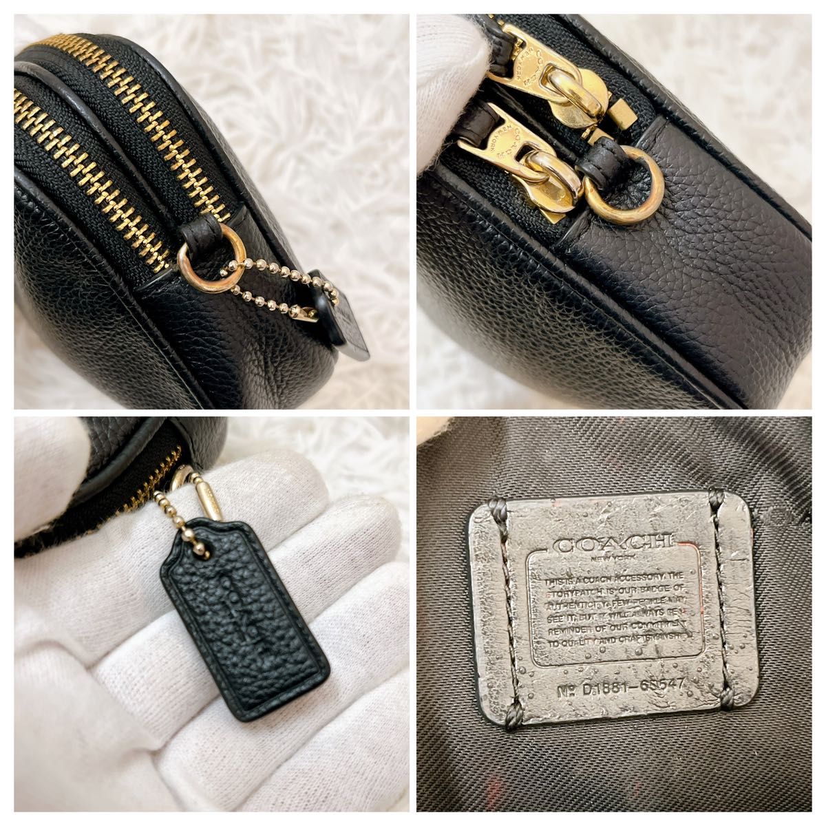 お得品】コーチ ショルダーバッグ レザー ブラック 2way 男女 お得品】コーチ ショルダーバッグ レザー ブラック 2way 男女
