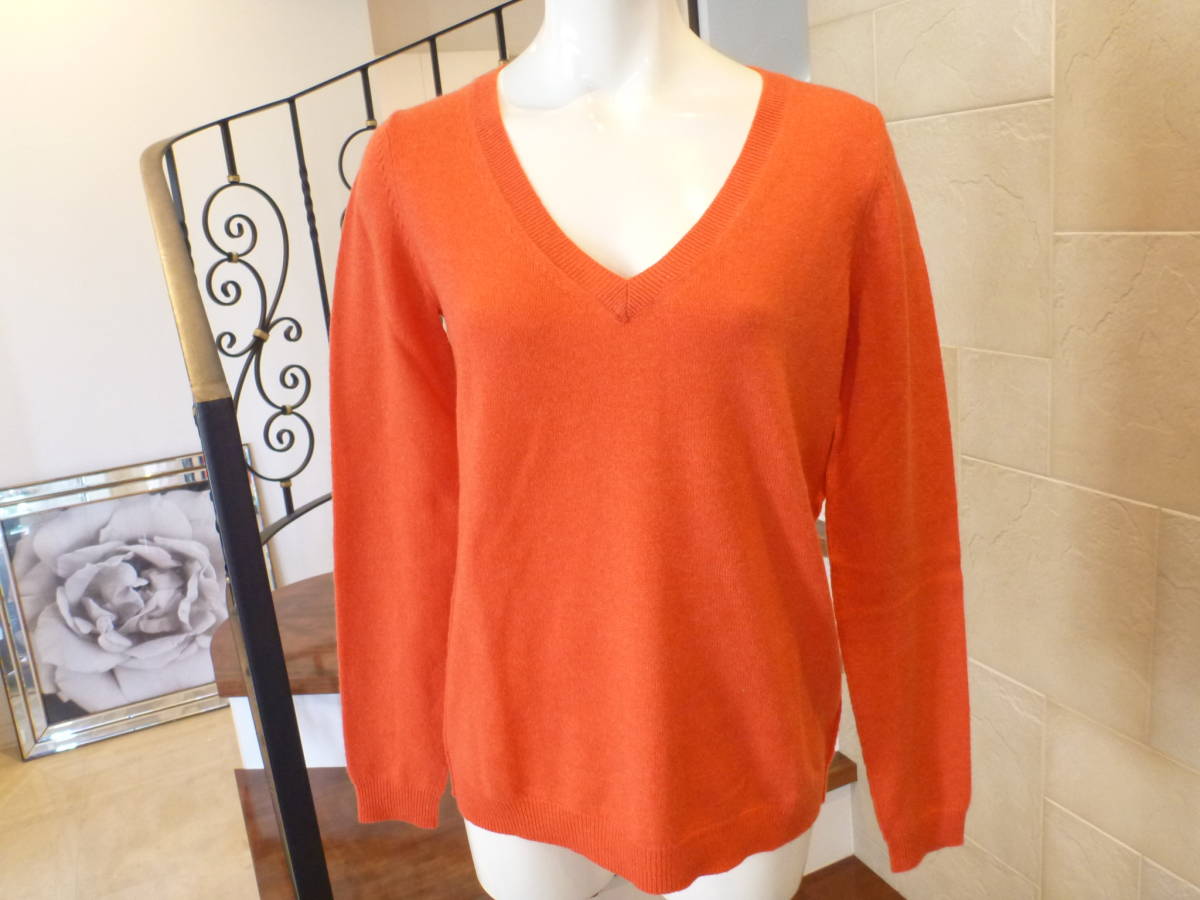 美品　Theory（セオリー）オレンジ　カシミヤ100％　長袖セーター　M相当_画像3