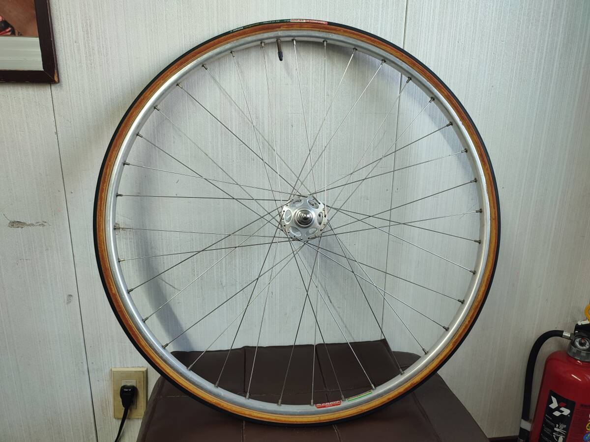 ピスト 競輪 NJS 手組フロントホイール ハブ:ラージオールドデュラエース リム:アラヤゴールドワールドチャンピオン