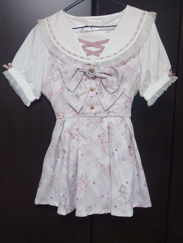 LIZLISA Sewing Bear柄 半袖セットアップ 完売商品 タグ付激レア LIZLISA Sewing Bear柄 半袖セットアップ 完売商品 タグ付激レア