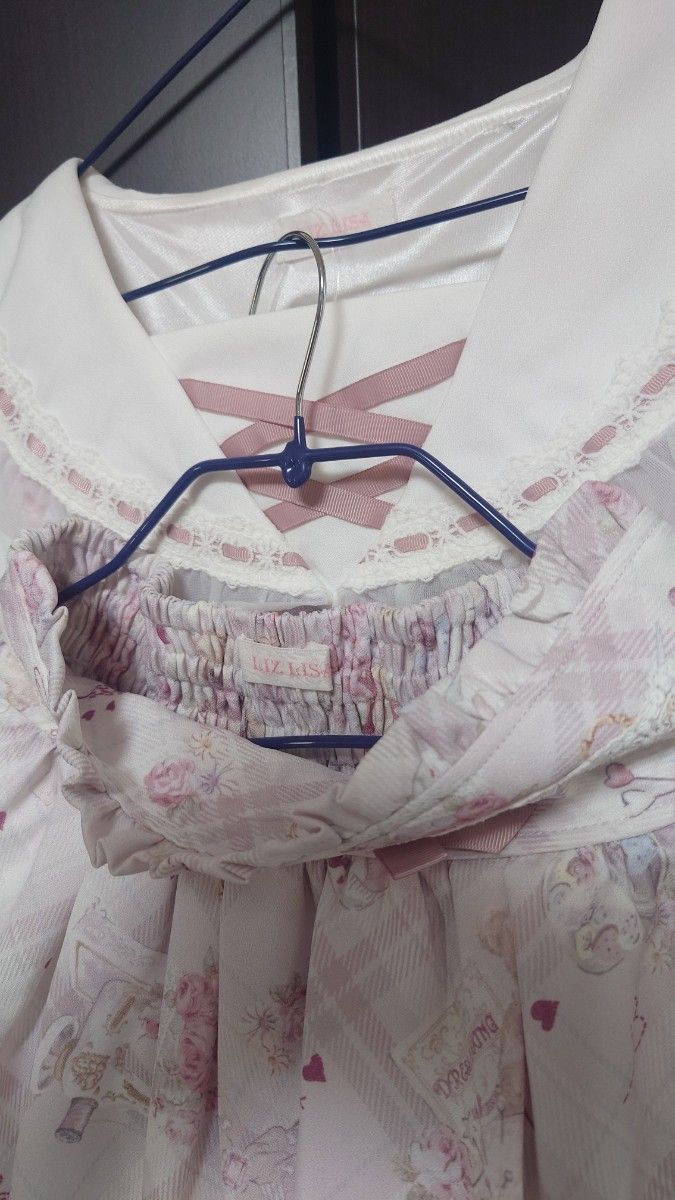 LIZLISA Sewing Bear柄 半袖セットアップ 完売商品 タグ付激レア LIZLISA Sewing Bear柄 半袖セットアップ 完売商品 タグ付激レア
