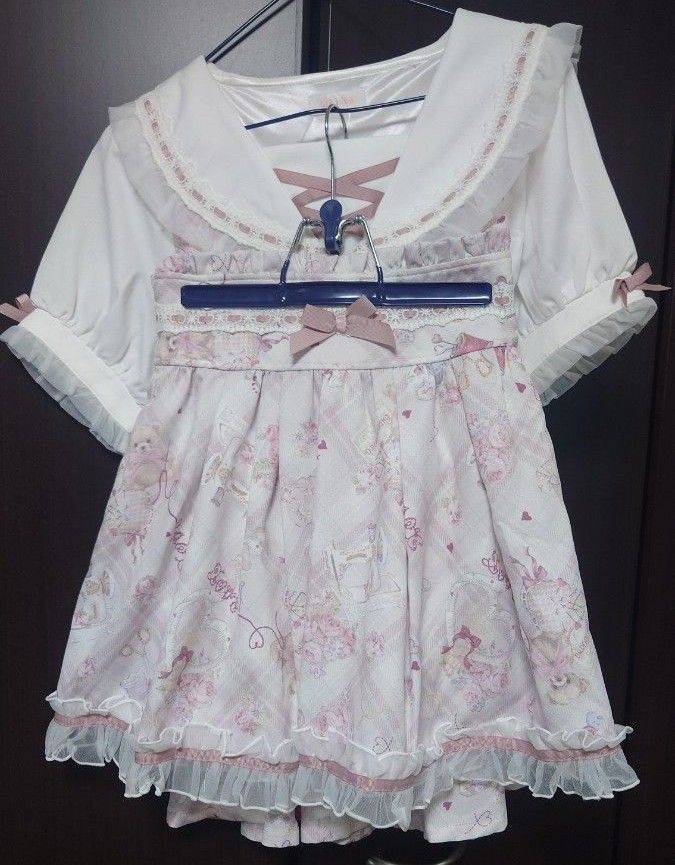 LIZLISA Sewing Bear柄 半袖セットアップ 完売商品 タグ付激レア LIZLISA Sewing Bear柄 半袖セットアップ 完売商品 タグ付激レア
