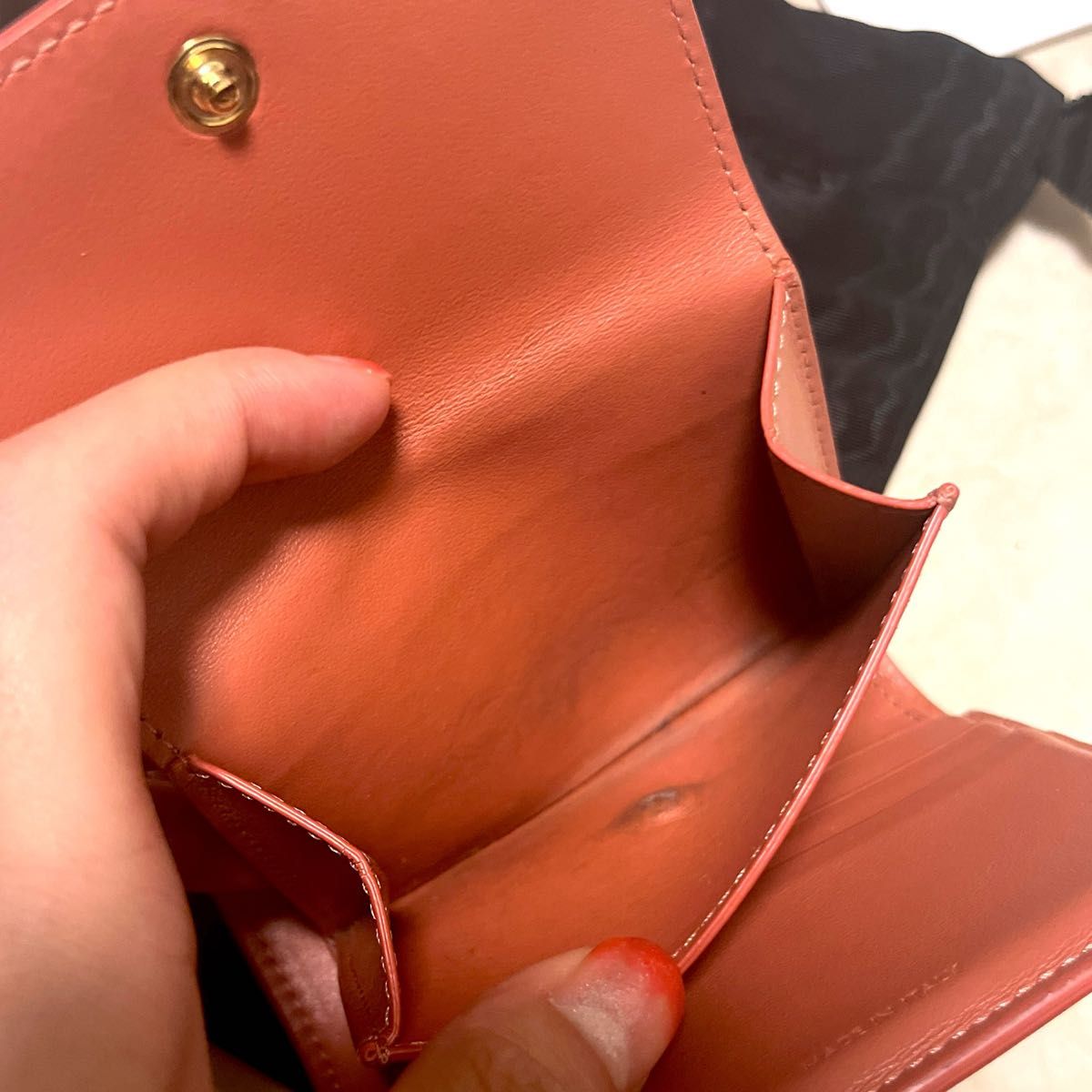 正規品/鑑定済】 セリーヌ トリオンフ 三つ折財布 ラムスキン 正規品/鑑定済】 セリーヌ トリオンフ 三つ折財布 ラムスキン