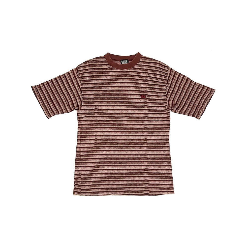 【送料無料】レア 90s VANS ジャガード ボーダーTシャツ vintage 古着 オールドスケート オールドスクール