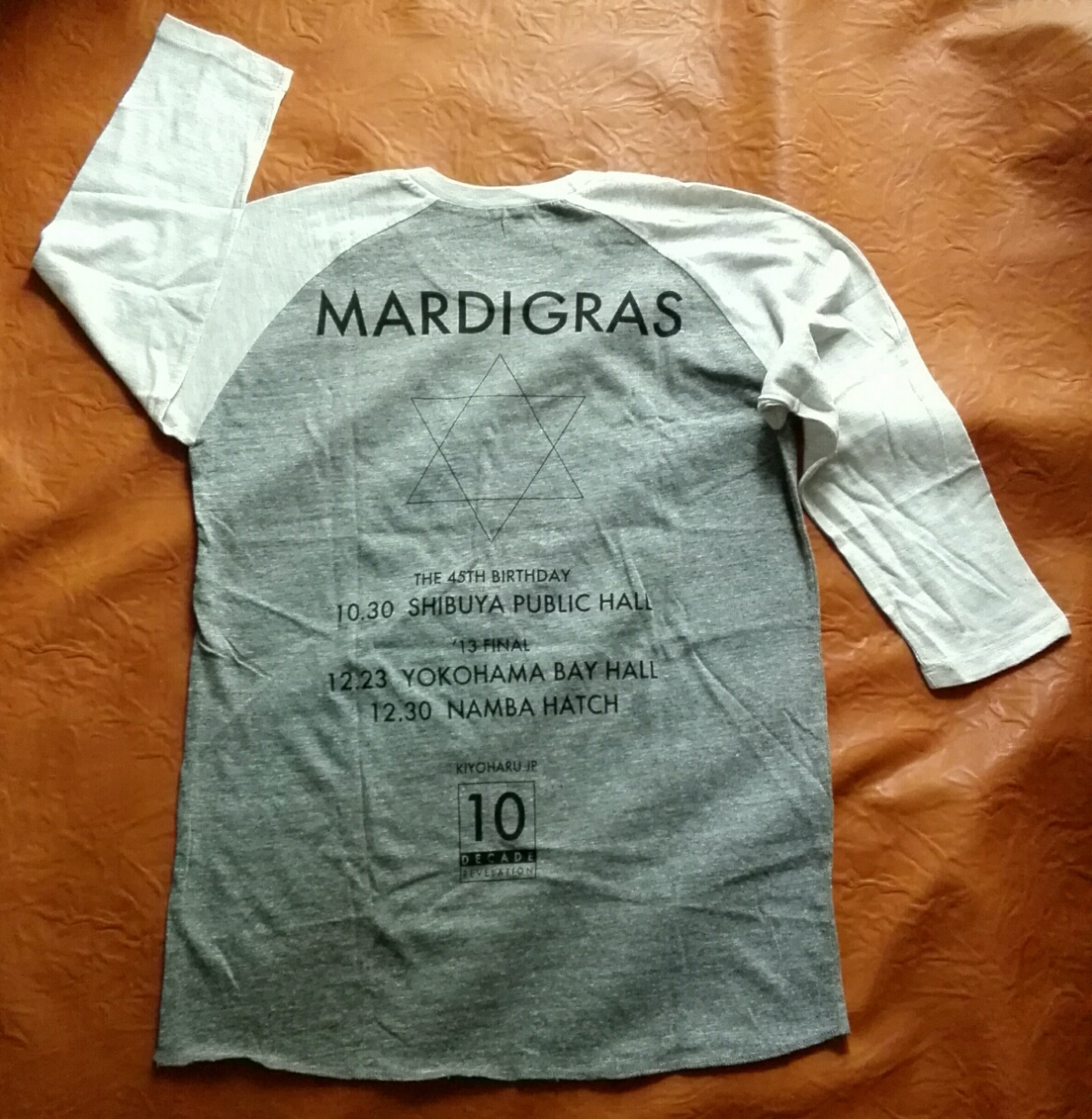 清春 DECADE MARDI GRAS 10 TIMES OF REVELATION ベースボール フォト プリント Tシャツ グレイ バイカラー Mサイズ 未着用 両面 Tee_画像7