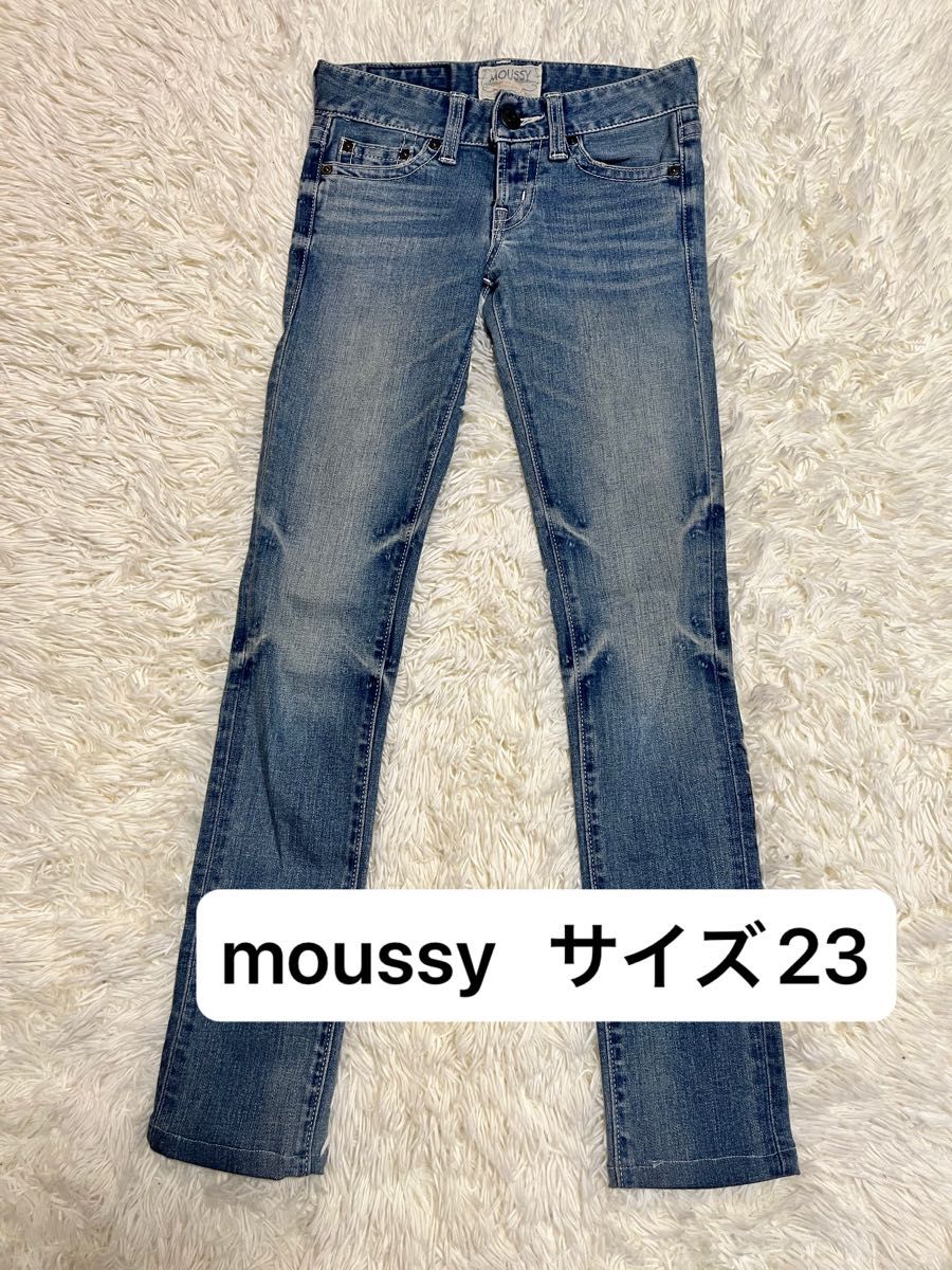少女時代 ユリ サイン入り デニム ジーンズ マウジー mousy MOUSSY デニム ジーンズ サイズ23 vintage マウジーヴィンテージ
