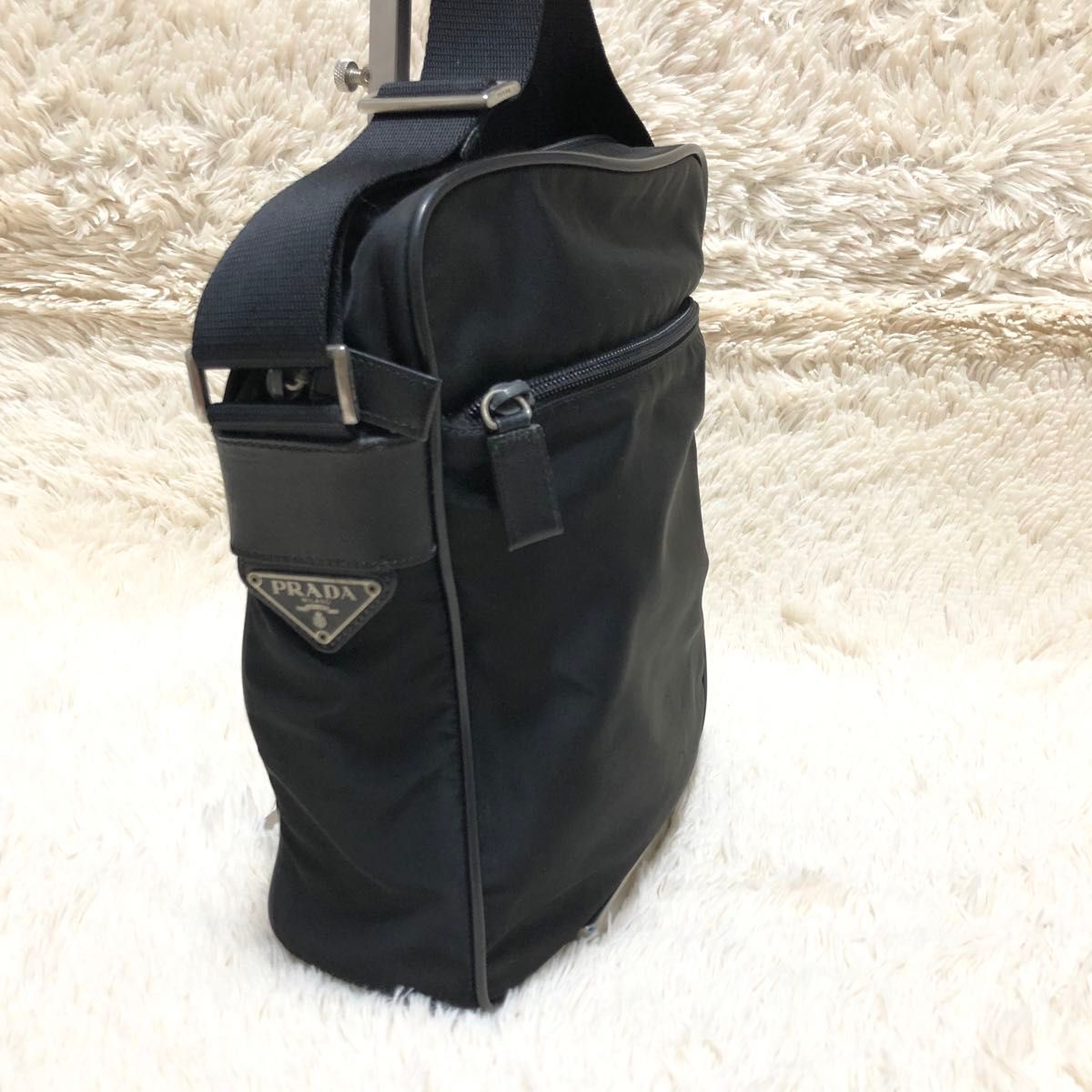 PRADA プラダ ショルダーバッグ レザー ナイロン 黒 ブラック PRADA プラダ ショルダーバッグ レザー ナイロン 黒 ブラック