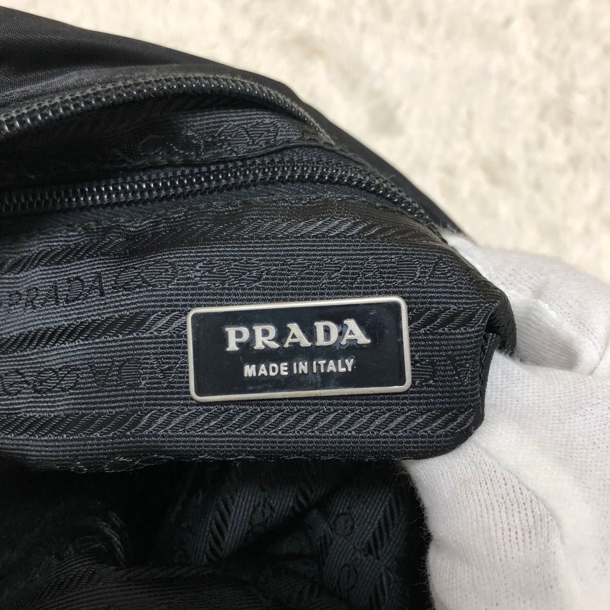 PRADA プラダ ショルダーバッグ レザー ナイロン 黒 ブラック PRADA プラダ ショルダーバッグ レザー ナイロン 黒 ブラック
