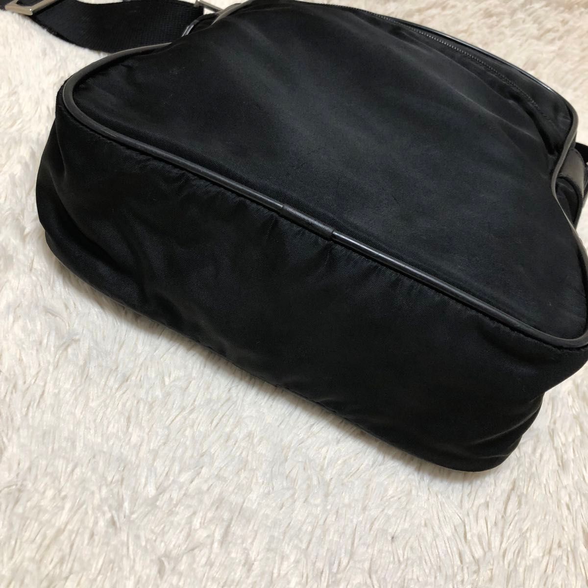 PRADA プラダ ショルダーバッグ レザー ナイロン 黒 ブラック PRADA プラダ ショルダーバッグ レザー ナイロン 黒 ブラック