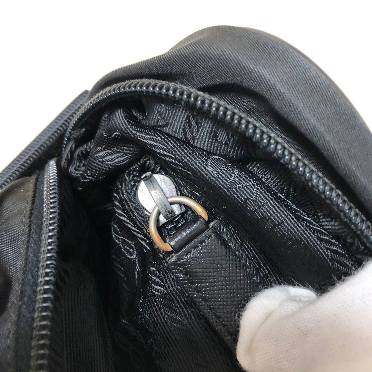 PRADA プラダ ショルダーバッグ レザー ナイロン 黒 ブラック PRADA プラダ ショルダーバッグ レザー ナイロン 黒 ブラック