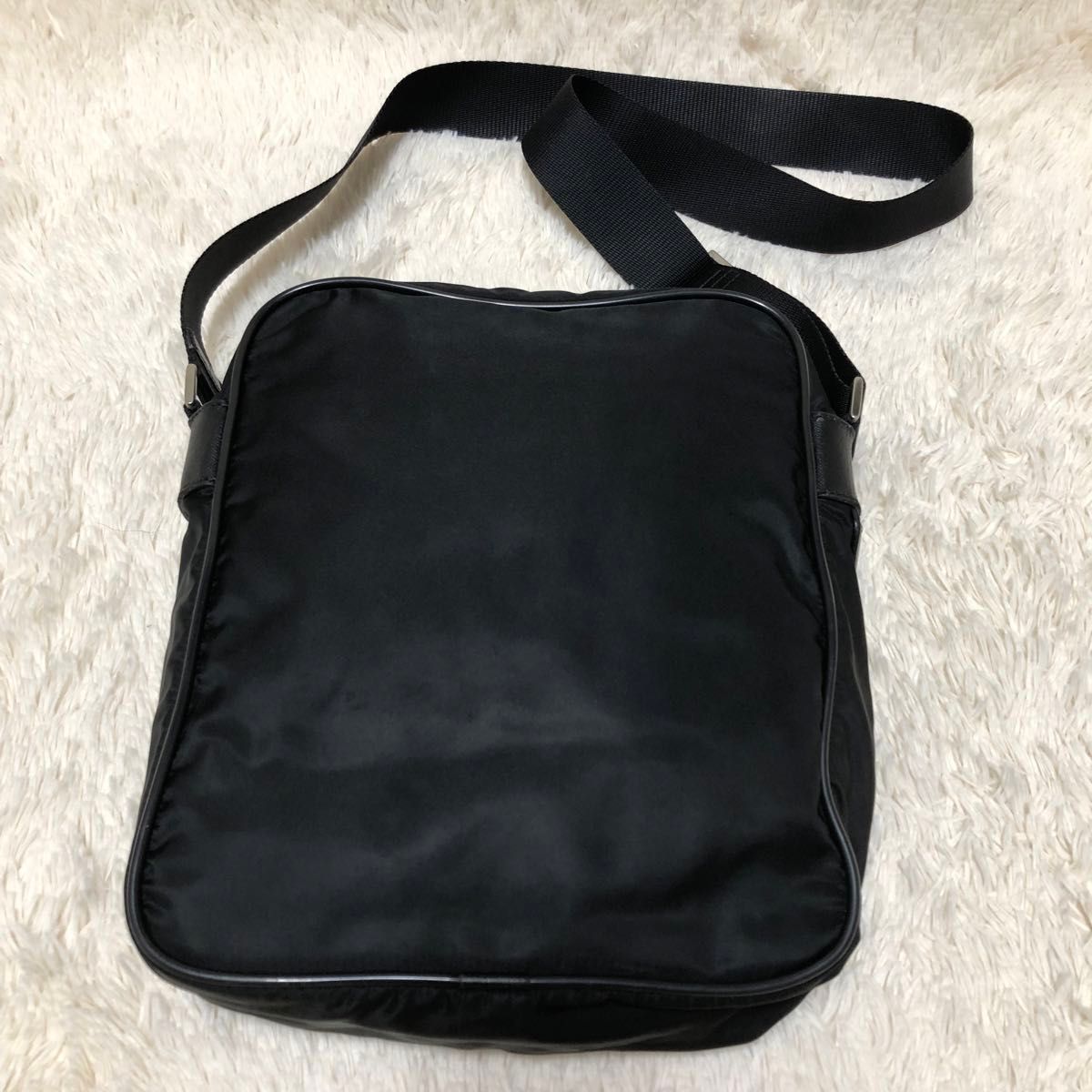 PRADA プラダ ショルダーバッグ レザー ナイロン 黒 ブラック PRADA プラダ ショルダーバッグ レザー ナイロン 黒 ブラック