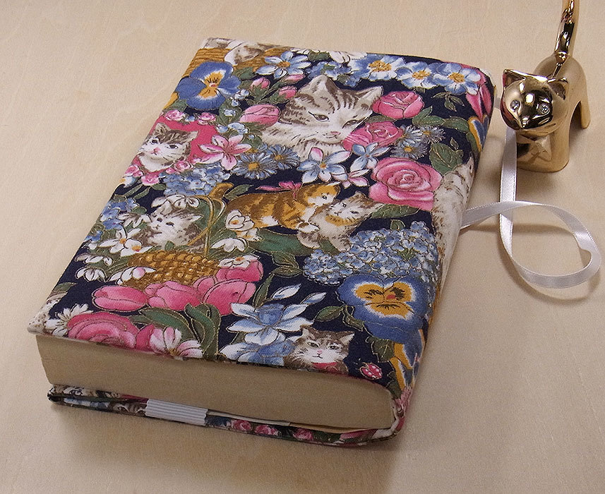 41 B hand made hand ... library book@② book cover Japanese style rose mystery cat .. cat cat cat present 
