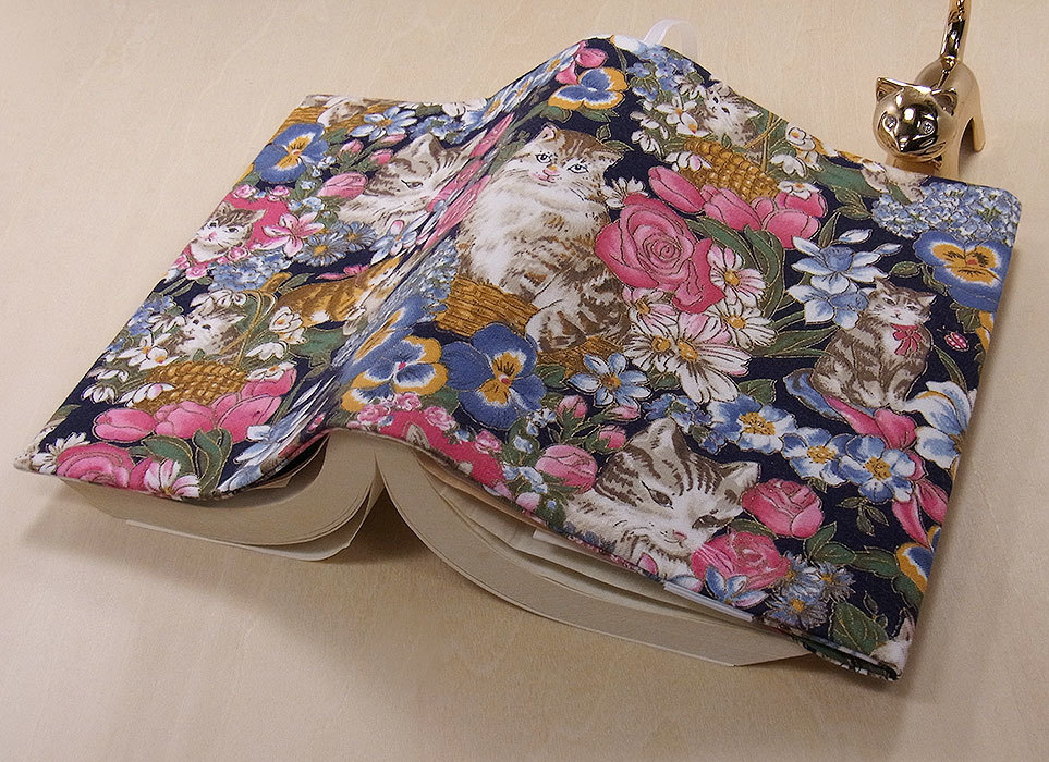 41 B hand made hand ... library book@② book cover Japanese style rose mystery cat .. cat cat cat present 