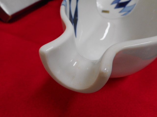 三洋陶器　Yukio　Hattori　藍染菱つなぎ　ヒサゴ型　大鉢　ひょうたん型　陶器　和食器　在庫品_画像7