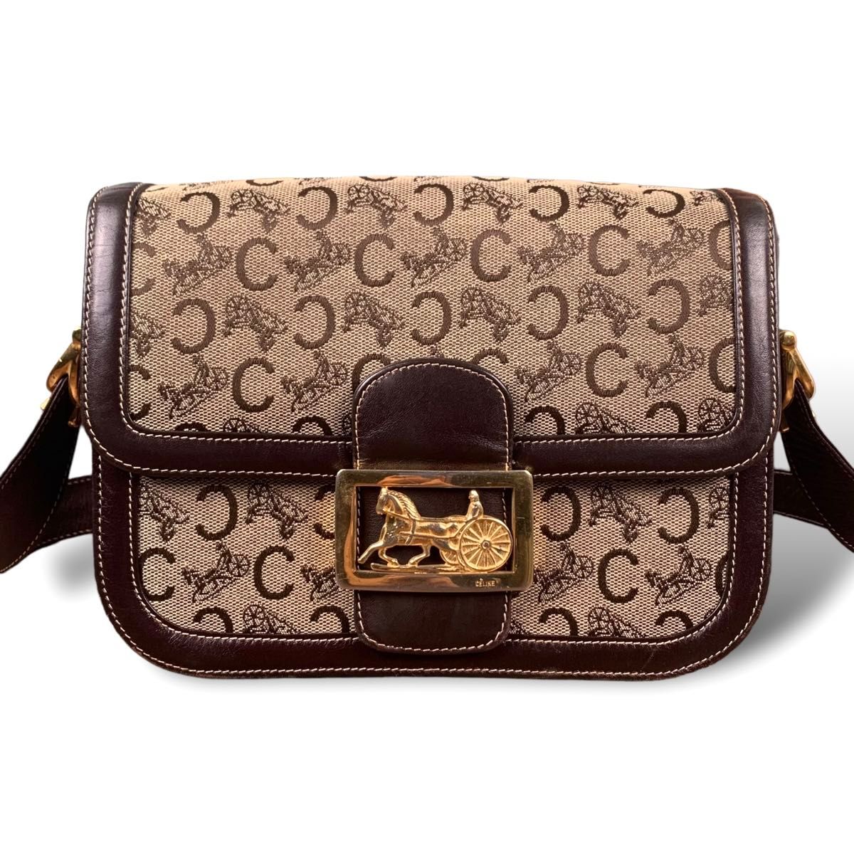 CELINE セリーヌ Cマカダム Cサルキー ショルダーバッグ 馬車柄 CELINE セリーヌ Cマカダム Cサルキー ショルダーバッグ 馬車柄