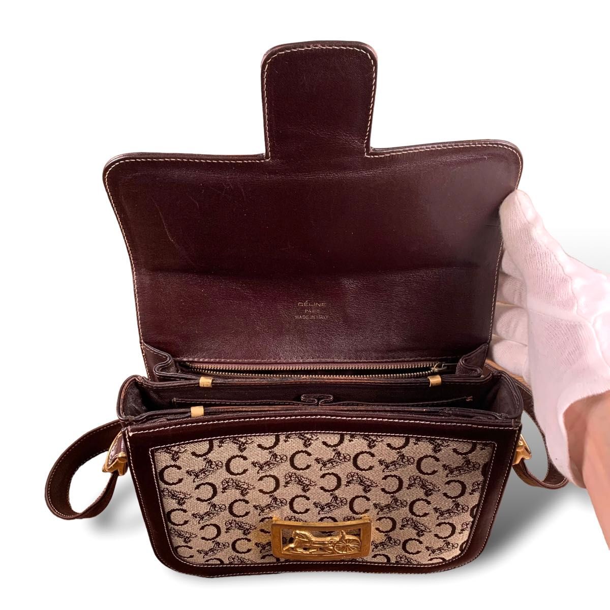 CELINE セリーヌ Cマカダム Cサルキー ショルダーバッグ 馬車柄 CELINE セリーヌ Cマカダム Cサルキー ショルダーバッグ 馬車柄