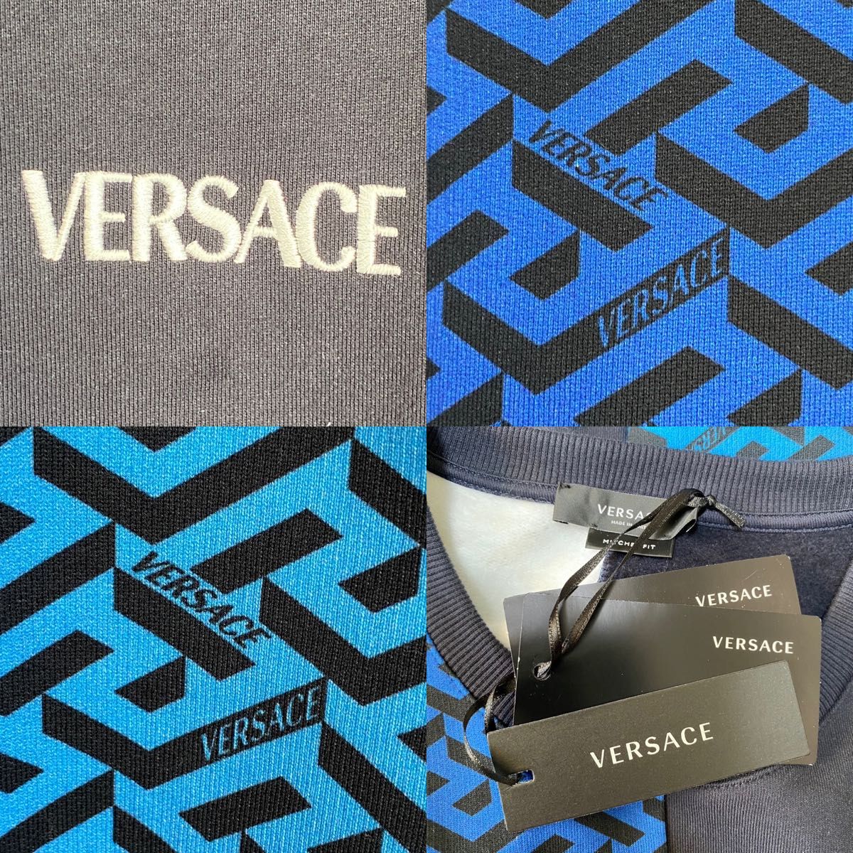 新品 本物 正規品 VERSACE メンズ ロゴ スウェット ラグレカ 黒 新品 本物 正規品 VERSACE メンズ ロゴ スウェット ラグレカ 黒