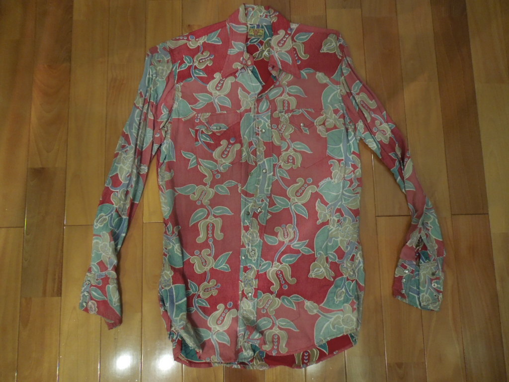  Hollywood Ranch Market long sleeve Western aloha shirt L size (3)