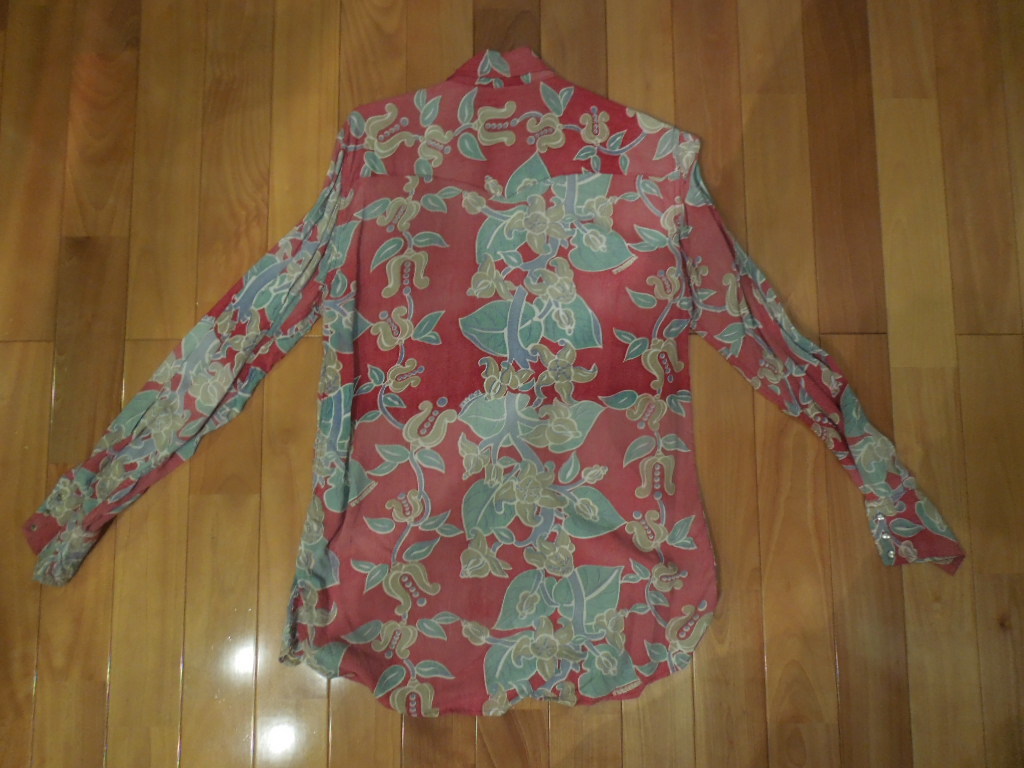  Hollywood Ranch Market long sleeve Western aloha shirt L size (3)