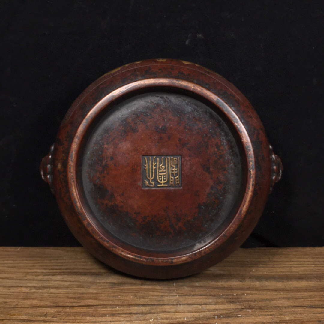28900円 『館蔵珍品 紫銅製 塗金 雙獣頭 雙龍戲珠紋 熏香炉 28900円 『館蔵珍品 紫銅製 塗金 雙獣頭 雙龍戲珠紋 熏香炉