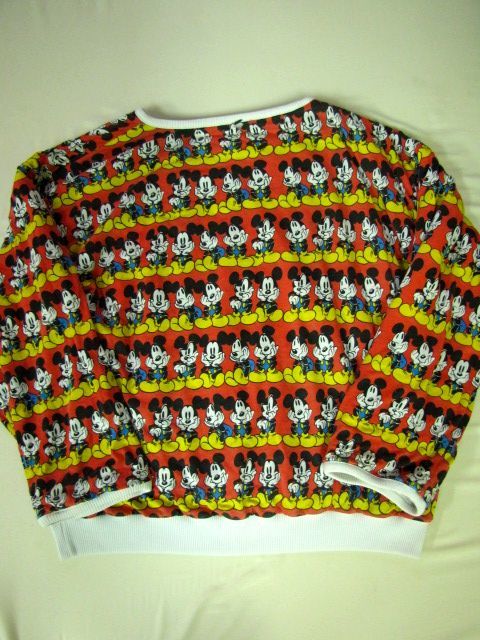 F754*80s Vintage [ Mickey Mouse ] двусторонний общий рисунок тренировочный Disney MICKEY J.G. HOOK с хлопком US б/у одежда XL