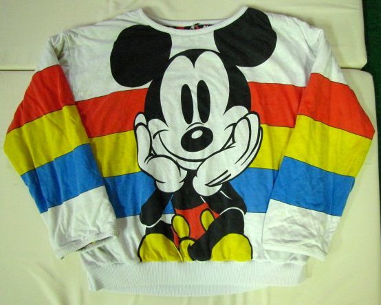 F754*80s Vintage [ Mickey Mouse ] двусторонний общий рисунок тренировочный Disney MICKEY J.G. HOOK с хлопком US б/у одежда XL