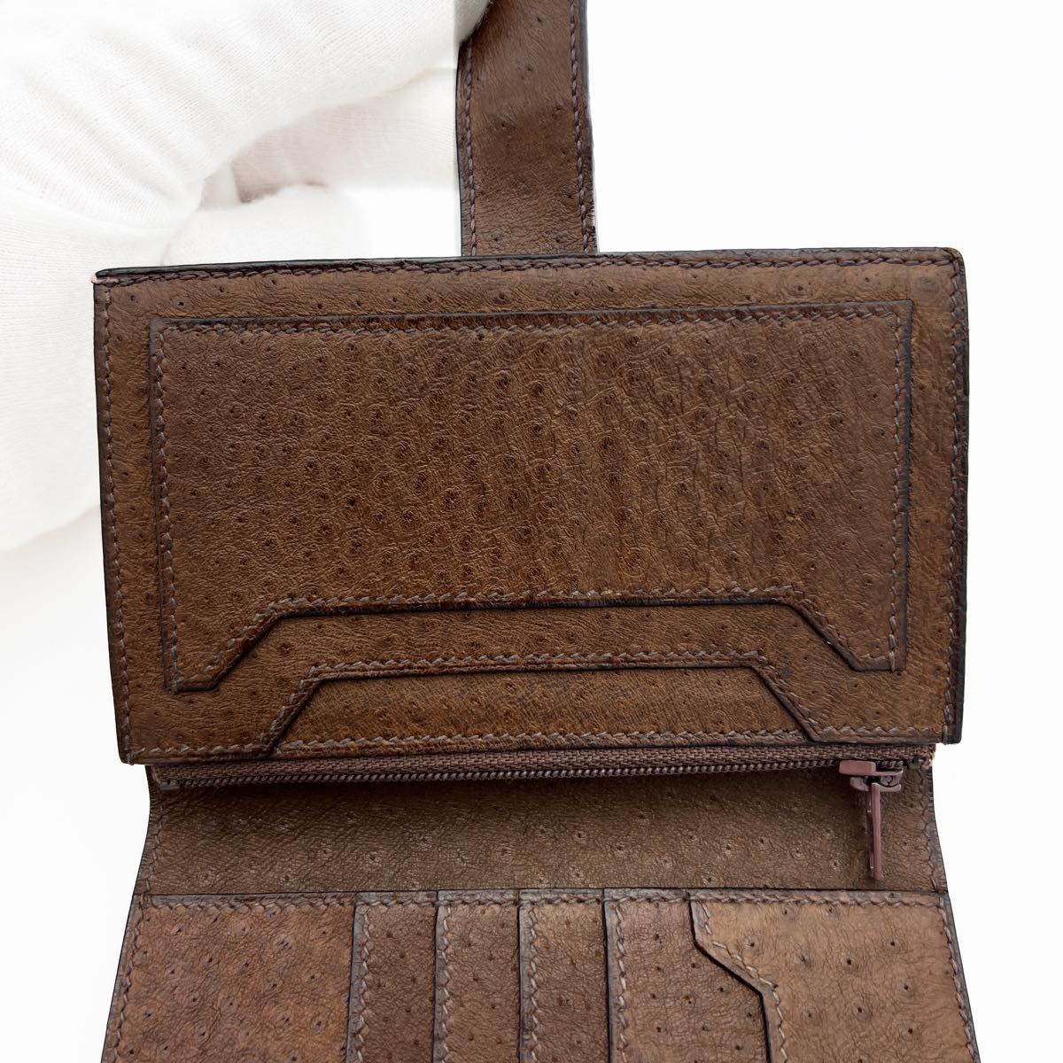 超希少 使用わずか HERMES エルメス ジュラ エミュー 二つ折り 超希少 使用わずか HERMES エルメス ジュラ エミュー 二つ折り