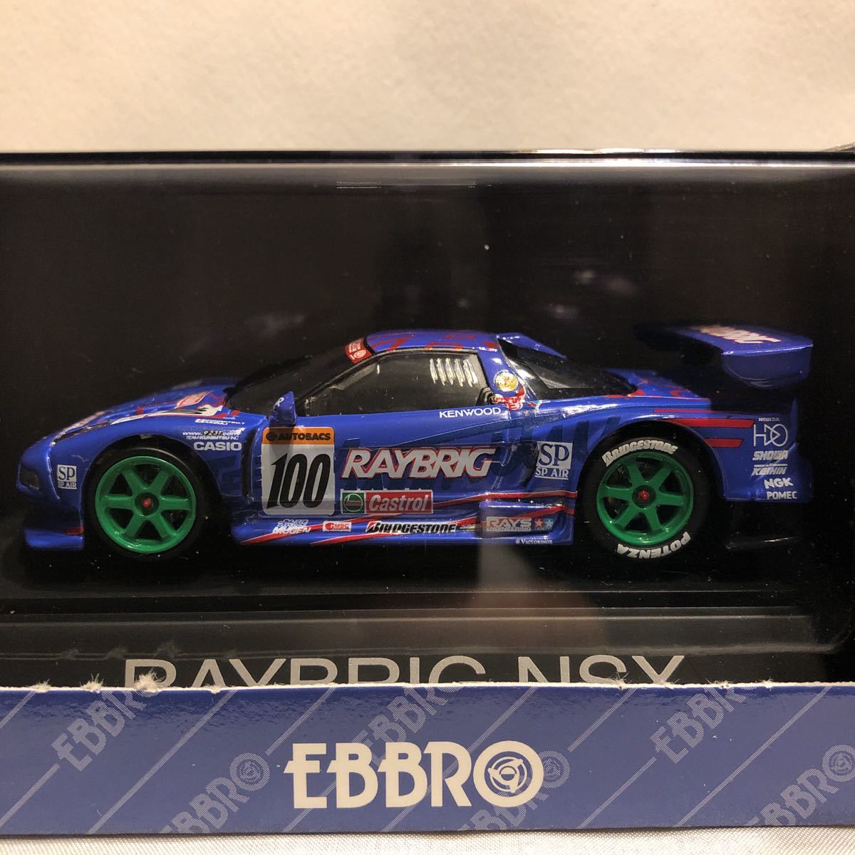 EBBRO 1/43 RAYBRIG NSX #100 1999年 HONDA NSX JGTC ホンダ 青色 ブルー エブロ ミニカー モデルカー 旧車 '99 スーパーGT 國光の画像5