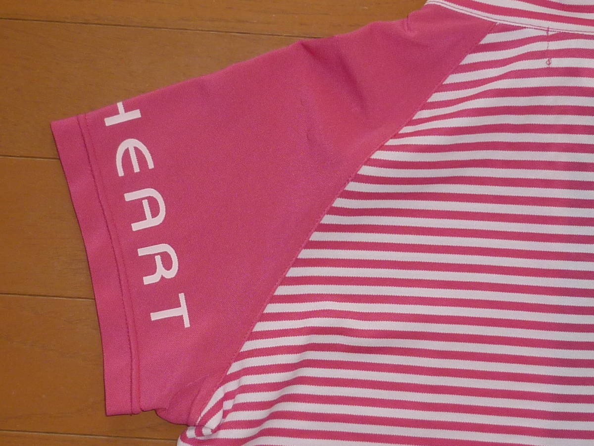 VIVA HEART replie(ビバハート リプリエ) レディース半袖ポロシャツ 42号 ピンクボーダー_画像8
