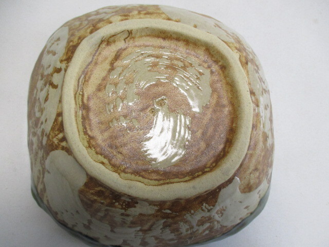 和陶器 織部 手描き椿 大鉢 21.5cm 変形大鉢 盛り鉢(織部 和陶器 織部 手描き椿 大鉢 21.5cm 変形大鉢 盛り鉢(織部