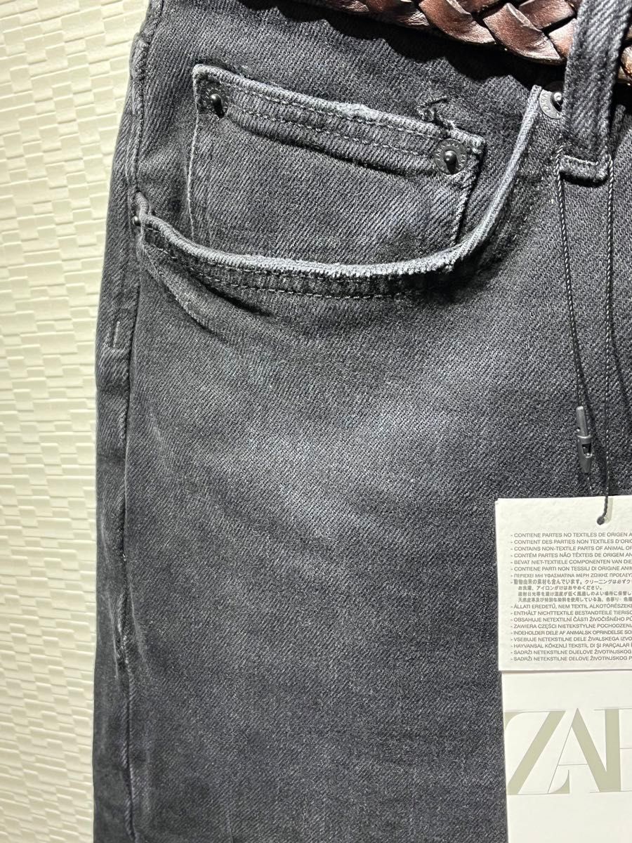 ZARA ザラ スリムフィット デニム パンツ ブラック 未使用 タグ ZARA ザラ スリムフィット デニム パンツ ブラック 未使用 タグ