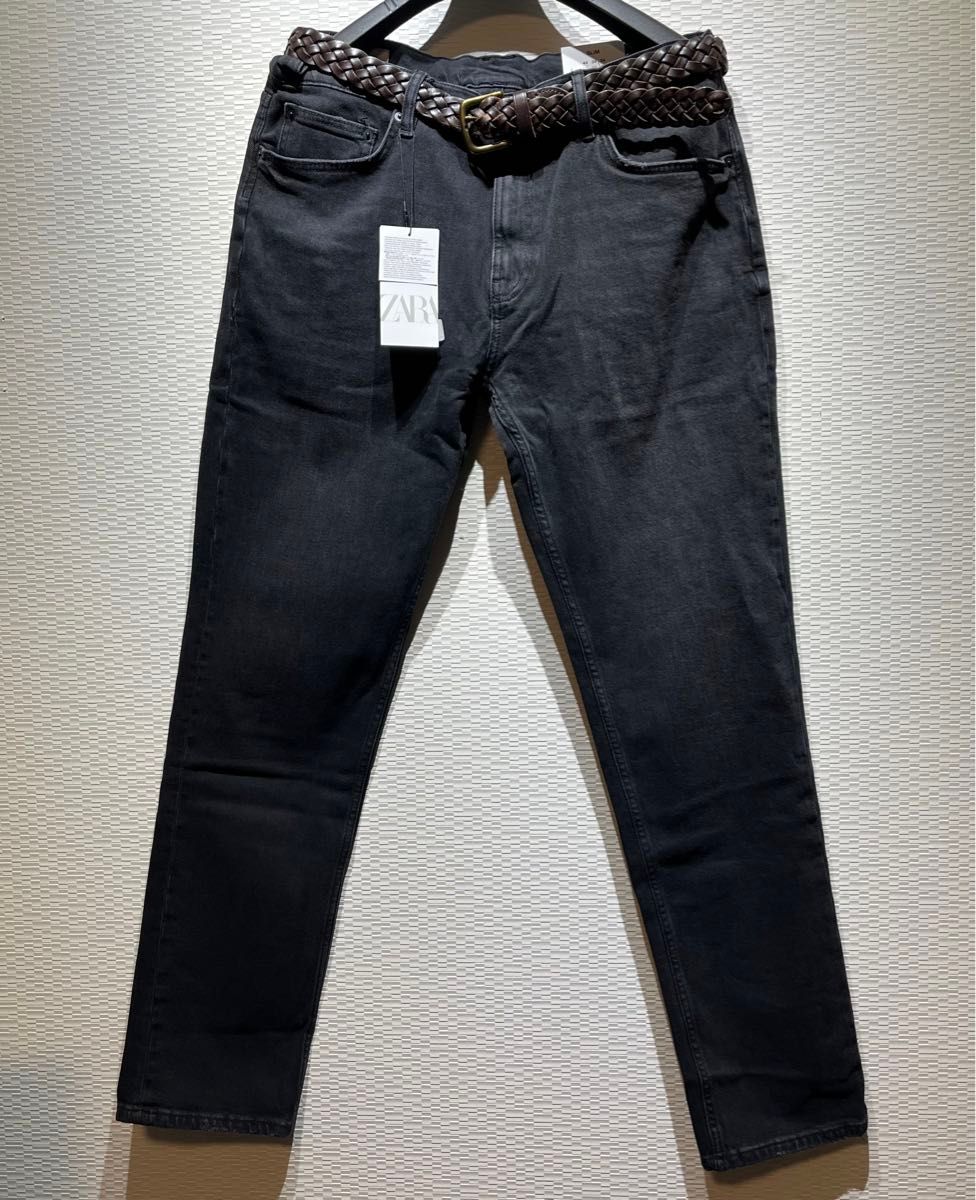 ZARA ザラ スリムフィット デニム パンツ ブラック 未使用 タグ ZARA ザラ スリムフィット デニム パンツ ブラック 未使用 タグ