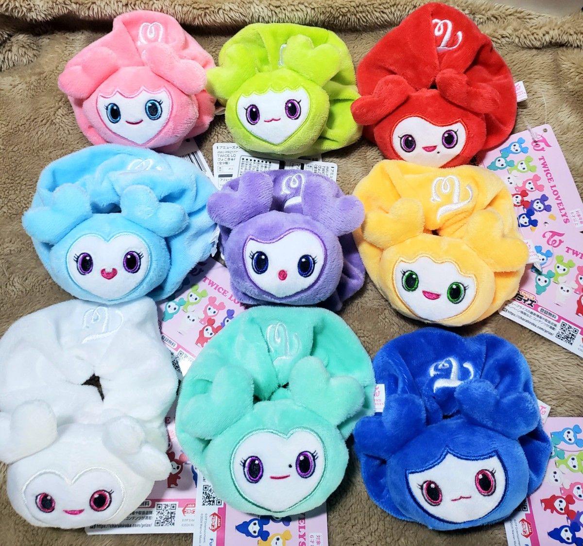 GIGO限定 TWICE LOVELYS ぴょこきゅんシュシュ 9種コンプリート GIGO限定 TWICE LOVELYS ぴょこきゅんシュシュ 9種コンプリート