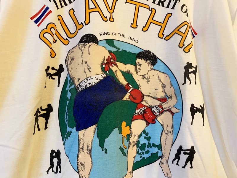 ムエタイ Tシャツ 90s MUAY THAI T-SHIRTS 90年代 ホワイト 白 ルンピニー ラジャダムナン ボクシング 格闘技 King Of The Ring サイズL_画像1