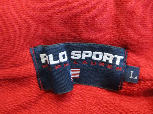 POLO SPORT Polo спорт трубчатая обводка половина Zip тренировочный красный LADYS L