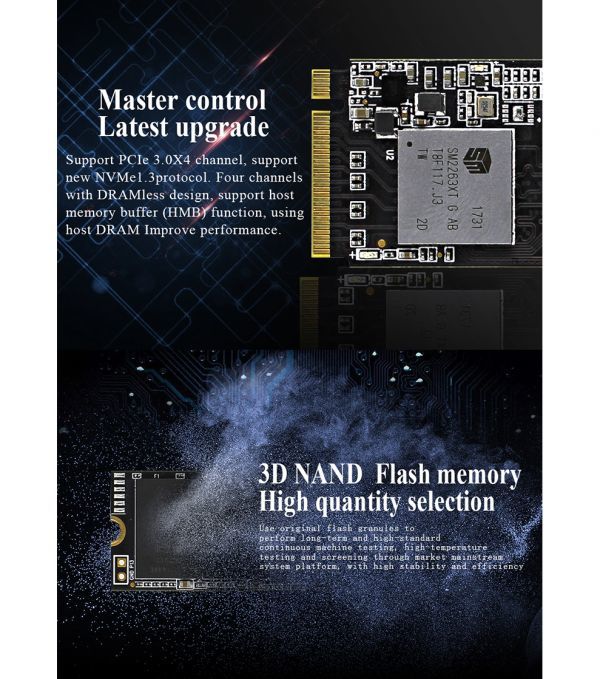 ★新品!!最安値★Reeinno SSD M.2 NVMe PCI-E 480GB 3D 高速 NAND TLC 内蔵型 Mace2000-960 デスクトップ ノートパソコン DE040_画像8