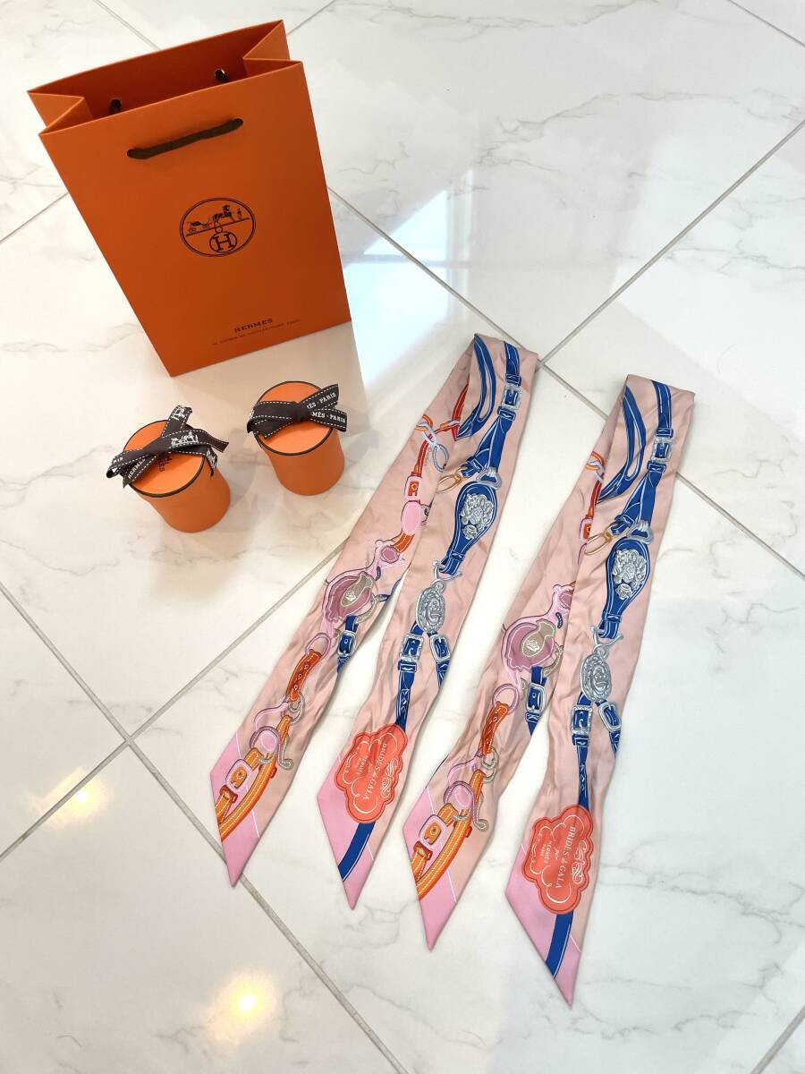 エルメス HERMES ツイリー2本セット 可愛い 送料無料 スカーフ