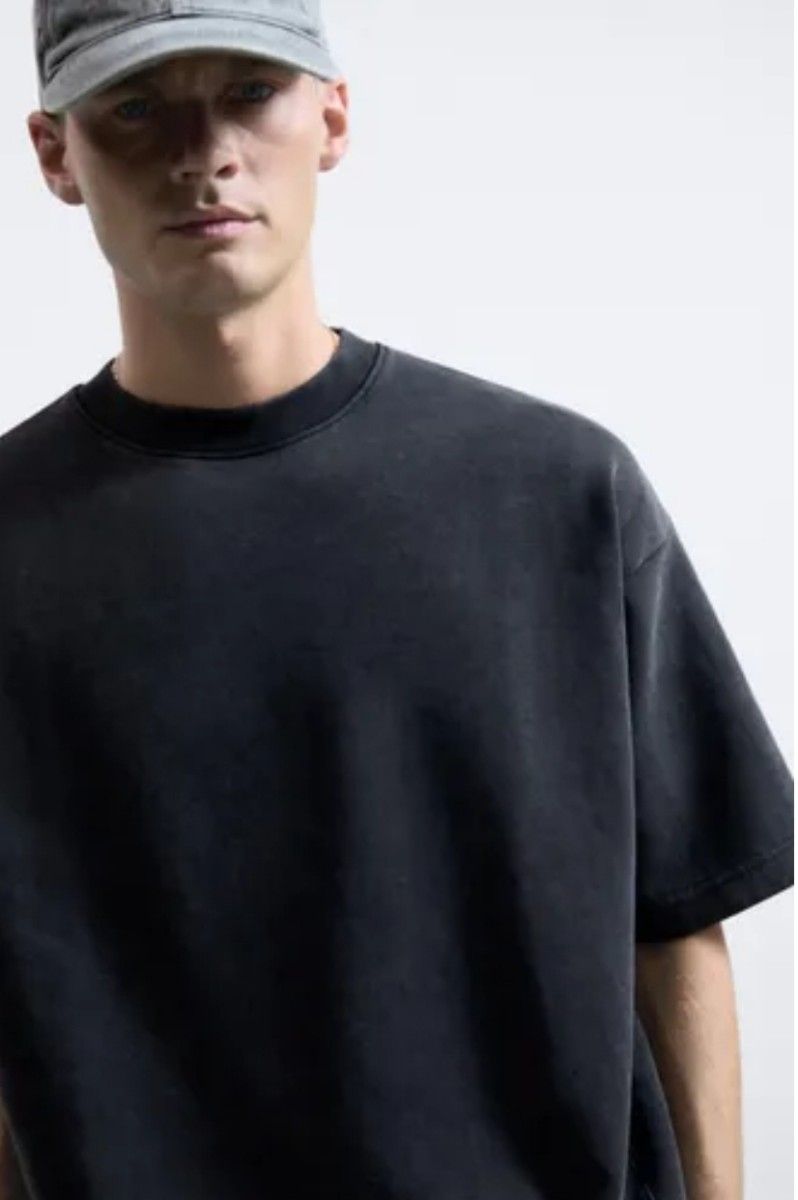 ★ドイツ発*ZARA*新作*ウォッシュドTシャツ/DARK GREY★ ウォッシュ加工 スクエアカット Tシャツ ザラ ZARA gray|Yahoo