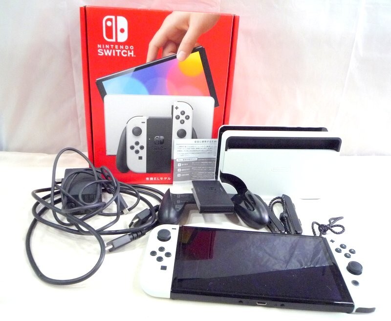 1000円スタート ゲーム機 SWITCH MODEL HEG-001 2022 有機EL NINTENDO 任天堂 初期化済み 通電確認済み スイッチ 外箱付 WHO SS1015
