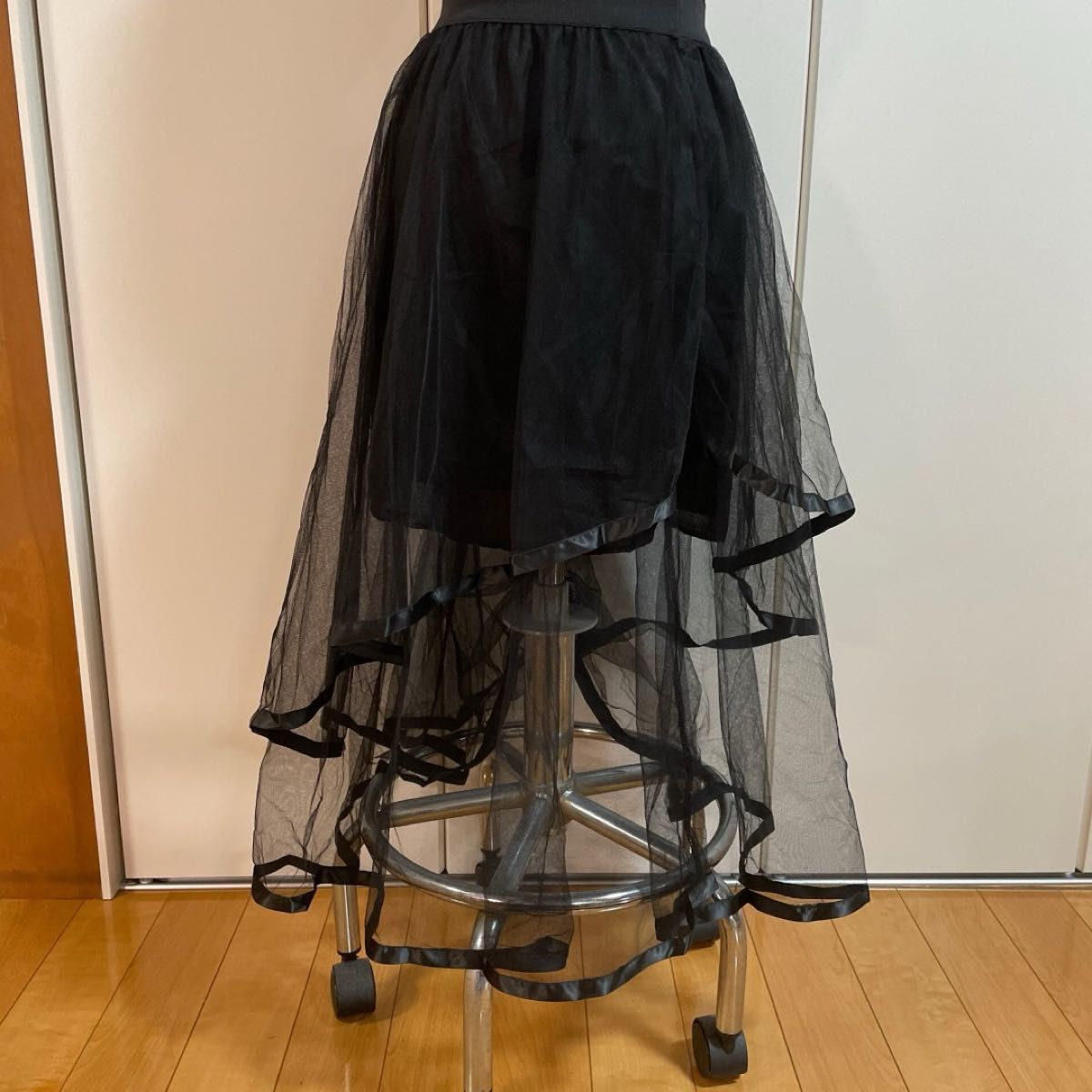 【VIP価格!】ALAIA ブラック ドレープ ロングスカート 新品未使用 シアー パイピング ドレープ ブラック ロング