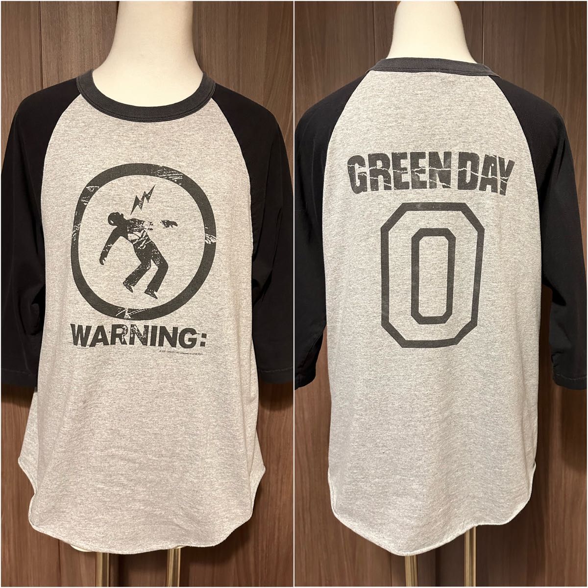 Y2K Green Day ラグラン 7分丈 ロンT 2サイドプリント Mサイズ Y2K Green Day ラグラン 7分丈 ロンT 2サイドプリント Mサイズ
