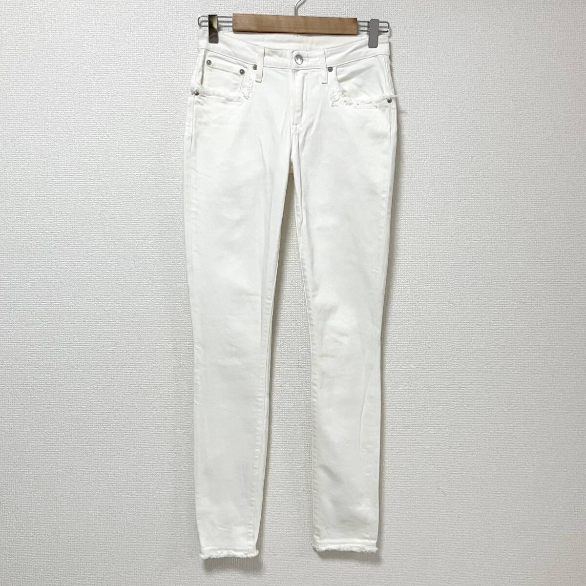 HELMUT LANG USA制 ダメージ加工 ホワイト スキニー デニムパンツ 白 W25 ヘルムートラング スリム ジーンズ ジーパン archive 4060465