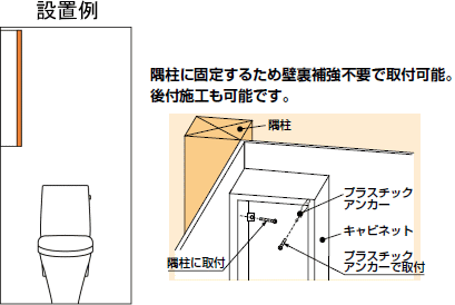 ゆったりワイド　トイレ収納　LIXIL?INAX　コーナミドルキャビネット　TSF-103WU