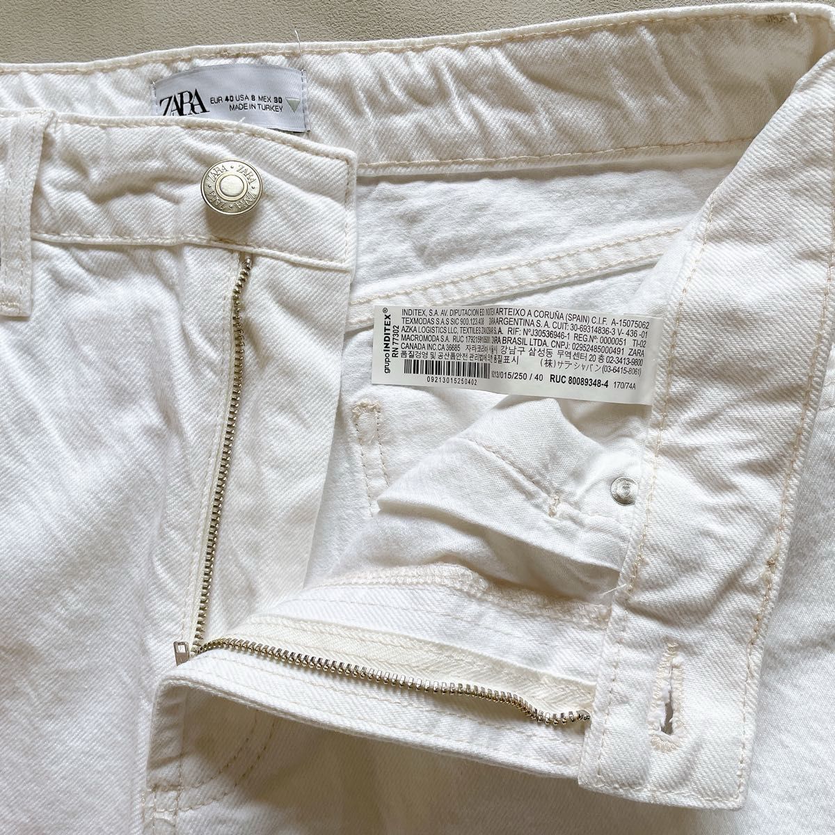 ZARA ザラ MID RISE LOOSE デニムパンツ クロップド ワイド