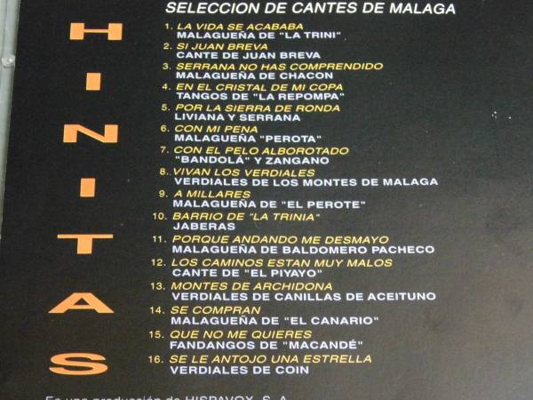 *V.A./CAFE CHINITAS/Seleccion de cantes de Malaga★CD