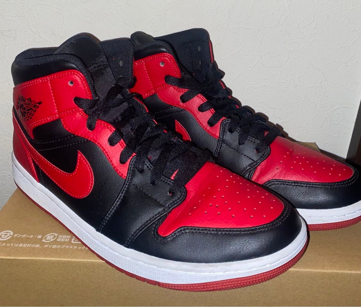 NIKE AIR JORDAN 1 MID BRED 28cm エアジョーダン1 ブレッド 黒 NIKE AIR JORDAN 1 MID BRED 28cm エアジョーダン1 ブレッド 黒