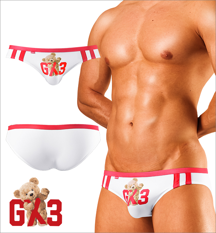 【送料無料】 GX3/ジーバイスリー GLOSS NEON BEAR ビキニ レッド Sサイズ k1664b